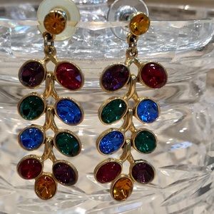 Beautiful vintage colored crystal earrings